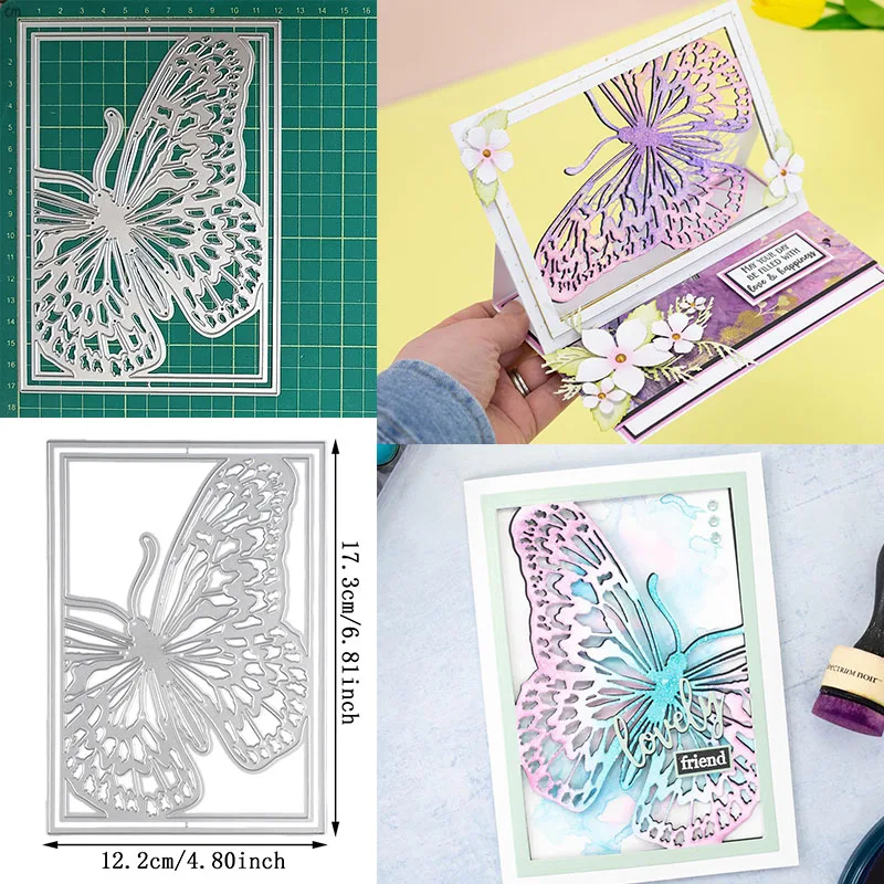 Dragonflies Frame Cutting Dies 2024 New Arrivals, Card Making Stencil for DIY Scrapbooking Album Embossing Decorative Crafts