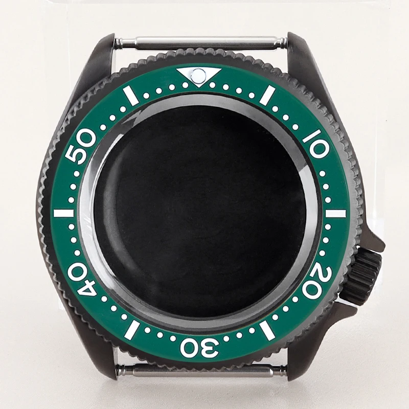 

Black PVD 38mm Men's 3.8 SKX Watch Case Ceramic Bezel For Mod SKX013 Seiko NH34 NH35 NH36/38 Movement 28.5mm Dial Sapphire Glass