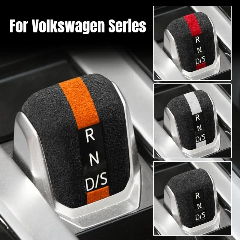

for 2021–2026 Volkswagen Golf 8 Lamando L Teramont Suede Car Gear Shift Knob Sticker Cover Trim Interior Modification Accessorie