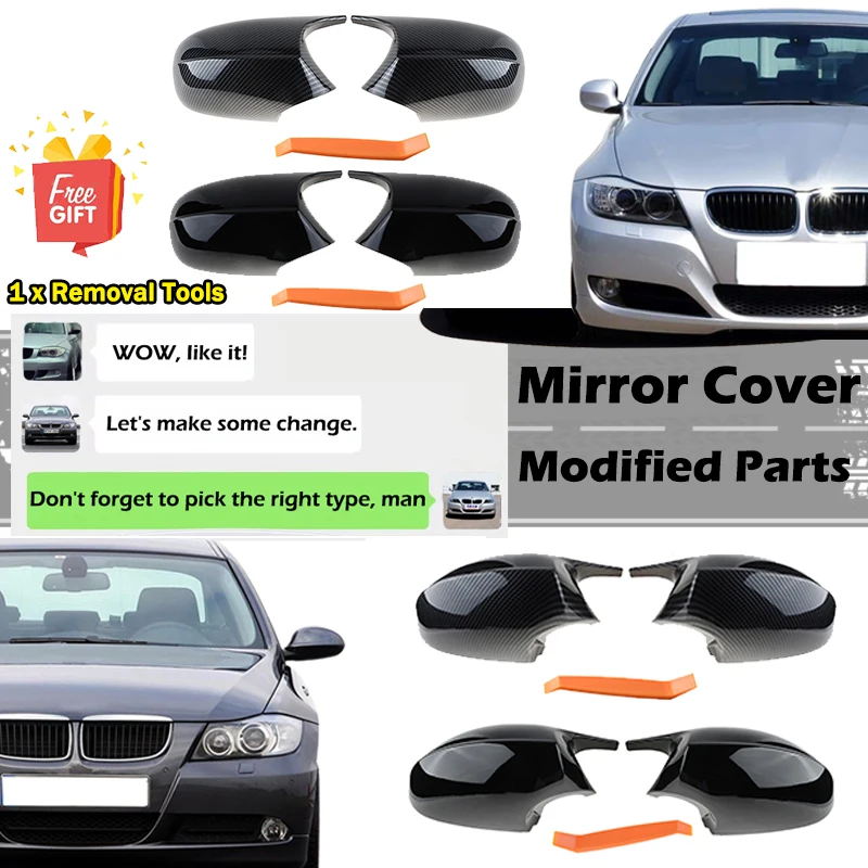 

Rhyming Rearview Side Mirror Cover M Accessories Carbon Fiber Gloss Black Fit For BMW E90 E91 E92 E93 E81 E87 E82 E88 3 1 Series