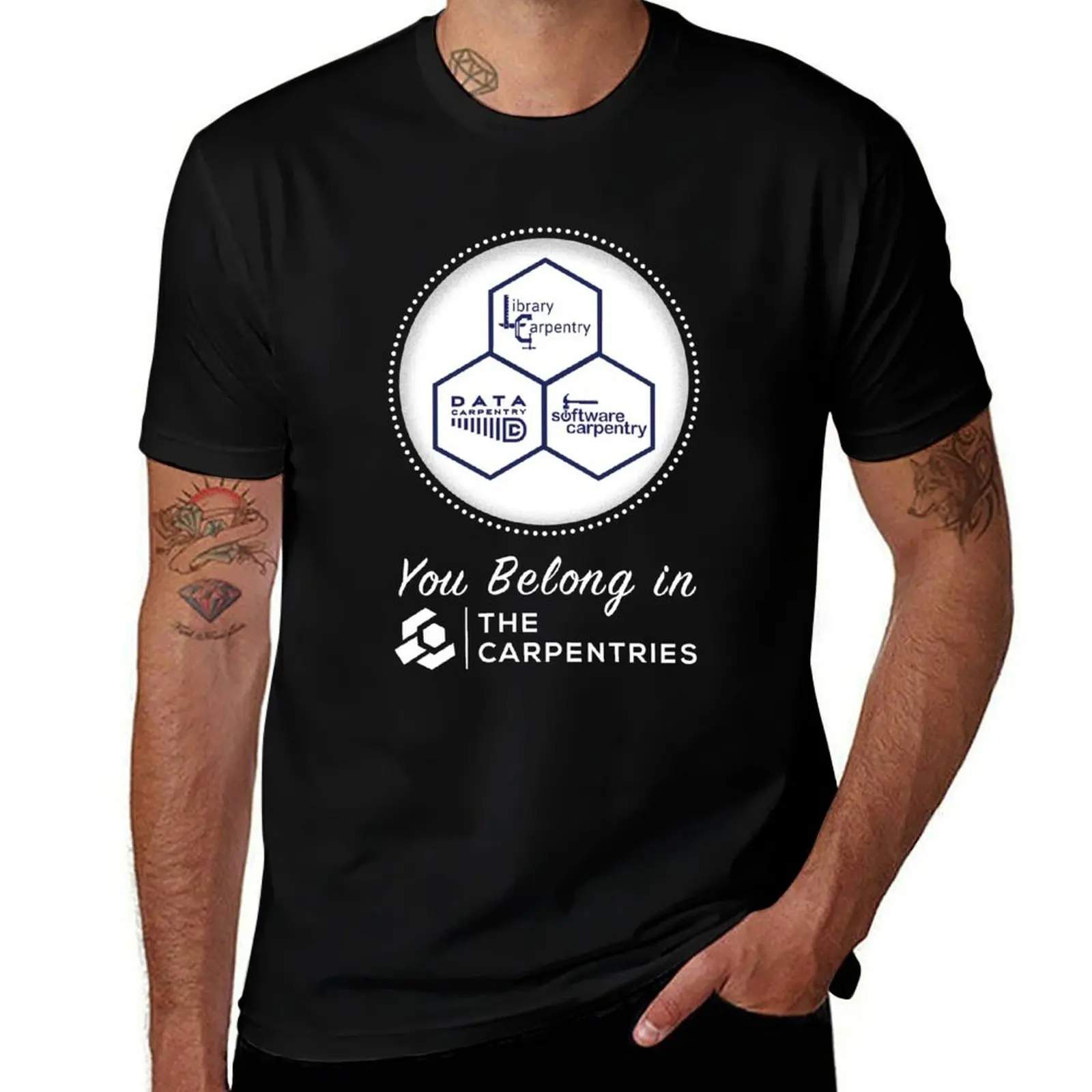 

You Belong in The Carpentries - Dark Backgrounds T-Shirt mens graphic t shirts t shirts for man graphic tees T-Shirt