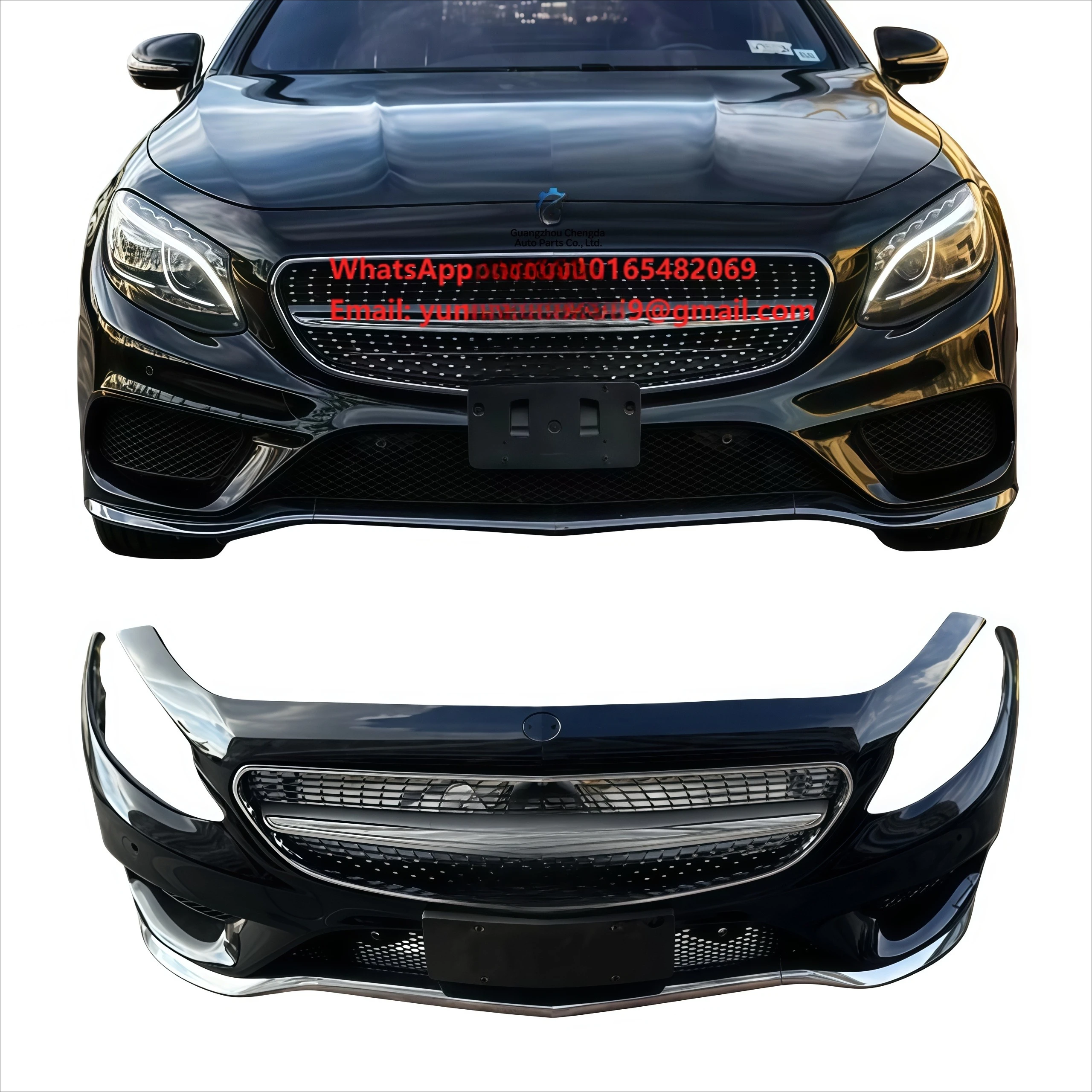 FOR Mercedes-Benz S-Class S550 S63 217 Auto Accessories ABS Plastic Bumper Grill with Day Running Light Fog Light Cut-Outs