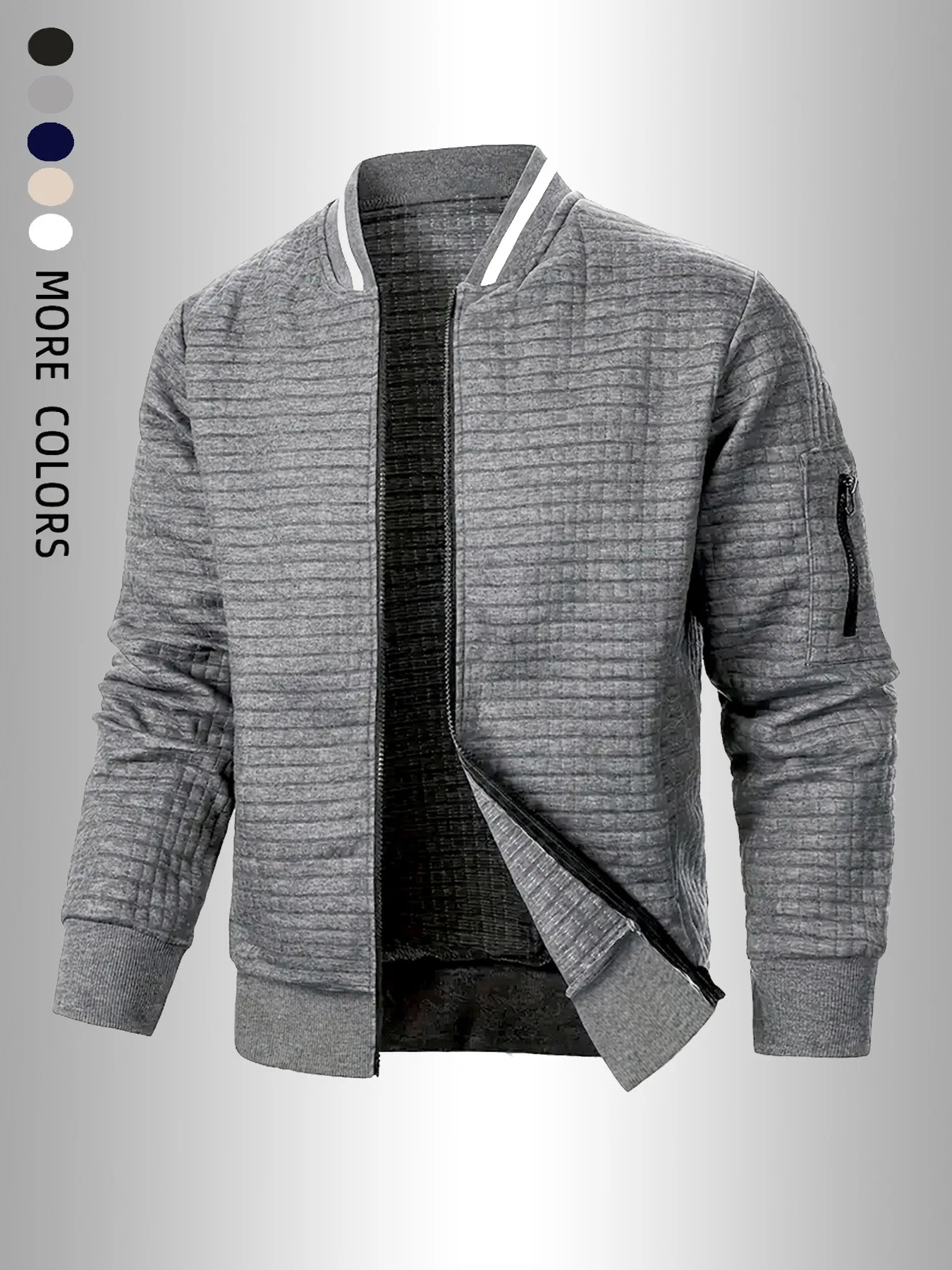 Autumn Winter Man Leisure Jacket Solid Color Zipper Baseball Coat Fashion Business Casual Slim Overcoat Windproof Men Clothing