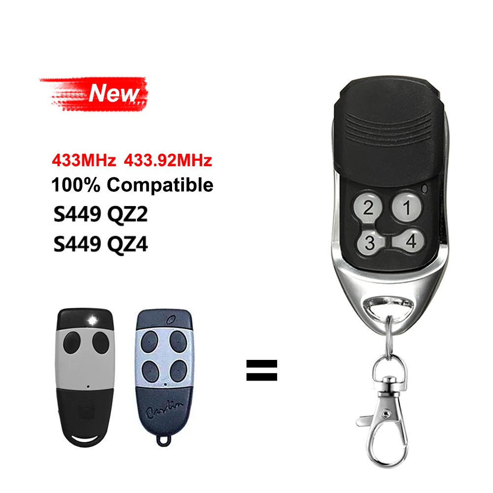 S449 QZ2 QZ4 433MHz télécommande ouvre-porte de garage 433.92MHz porte-clés