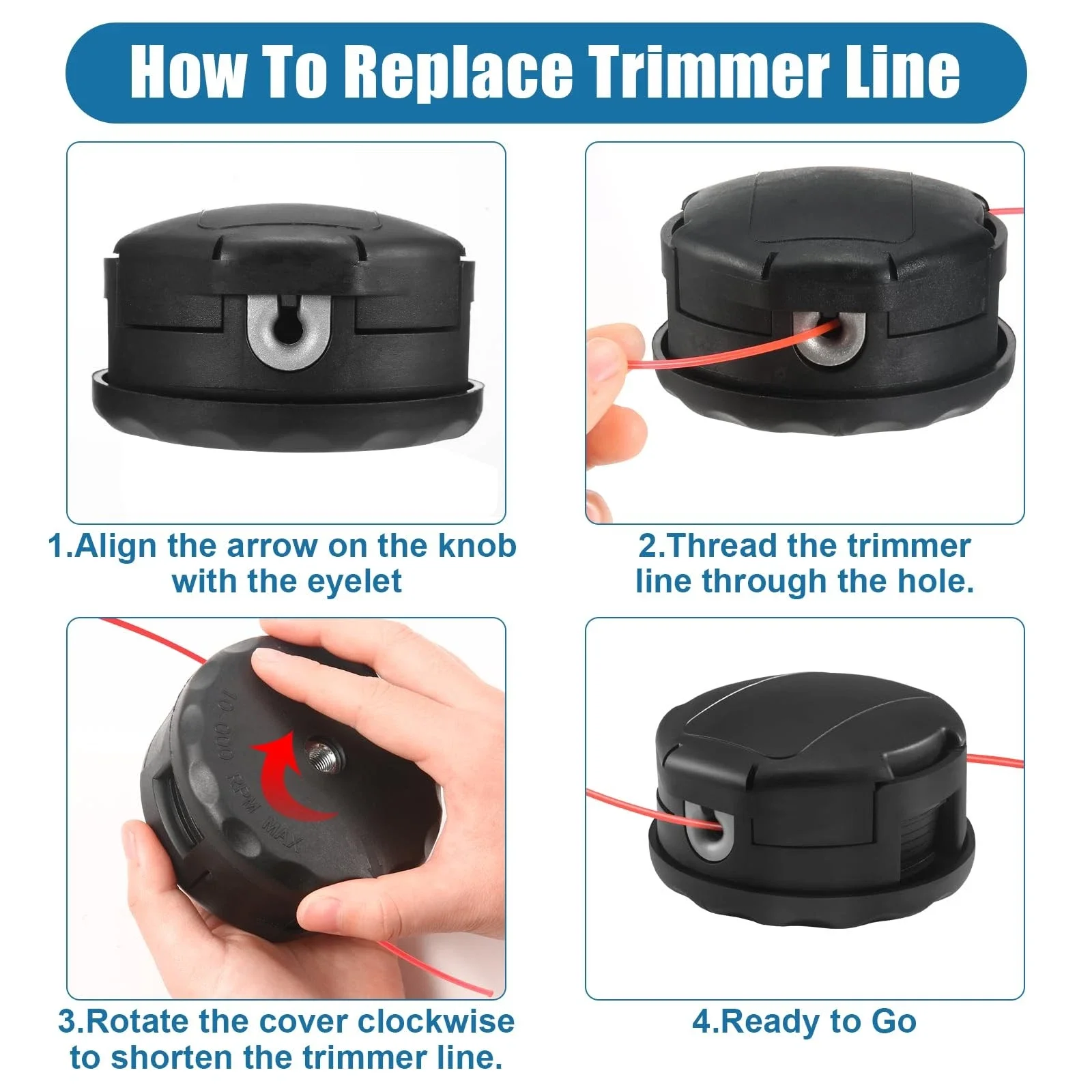 Echo Brush Cutter Spare Parts Trimmer Head Garden Tool Universal Trimmer Cutting Head For Echo Speed Feed 400 Srm-225 Srm-230 Srm-2620