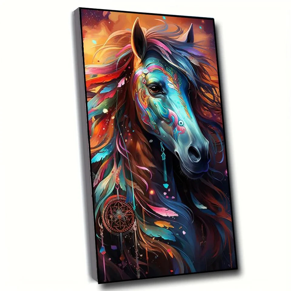 Dreamcatcher Black Horse DIY Diamond Painting DIY Rhinestone Mosaic Diamond Embroidery New 2024 Amazing Animal Home Decor G503