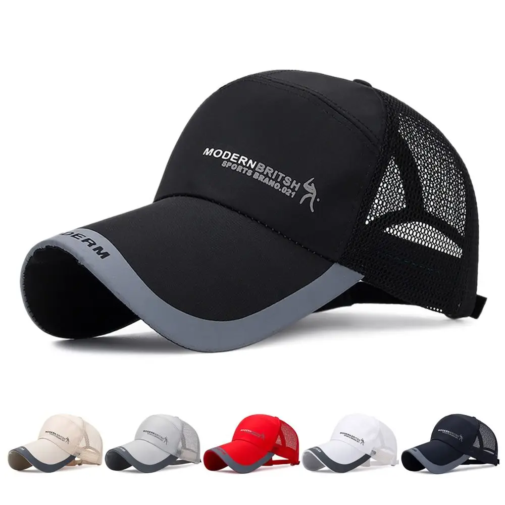 Atmungsaktive, verstellbare Sonnenhüte aus Baumwolle, schnell trocknende Baseballkappe, UV-Schutz für Herren