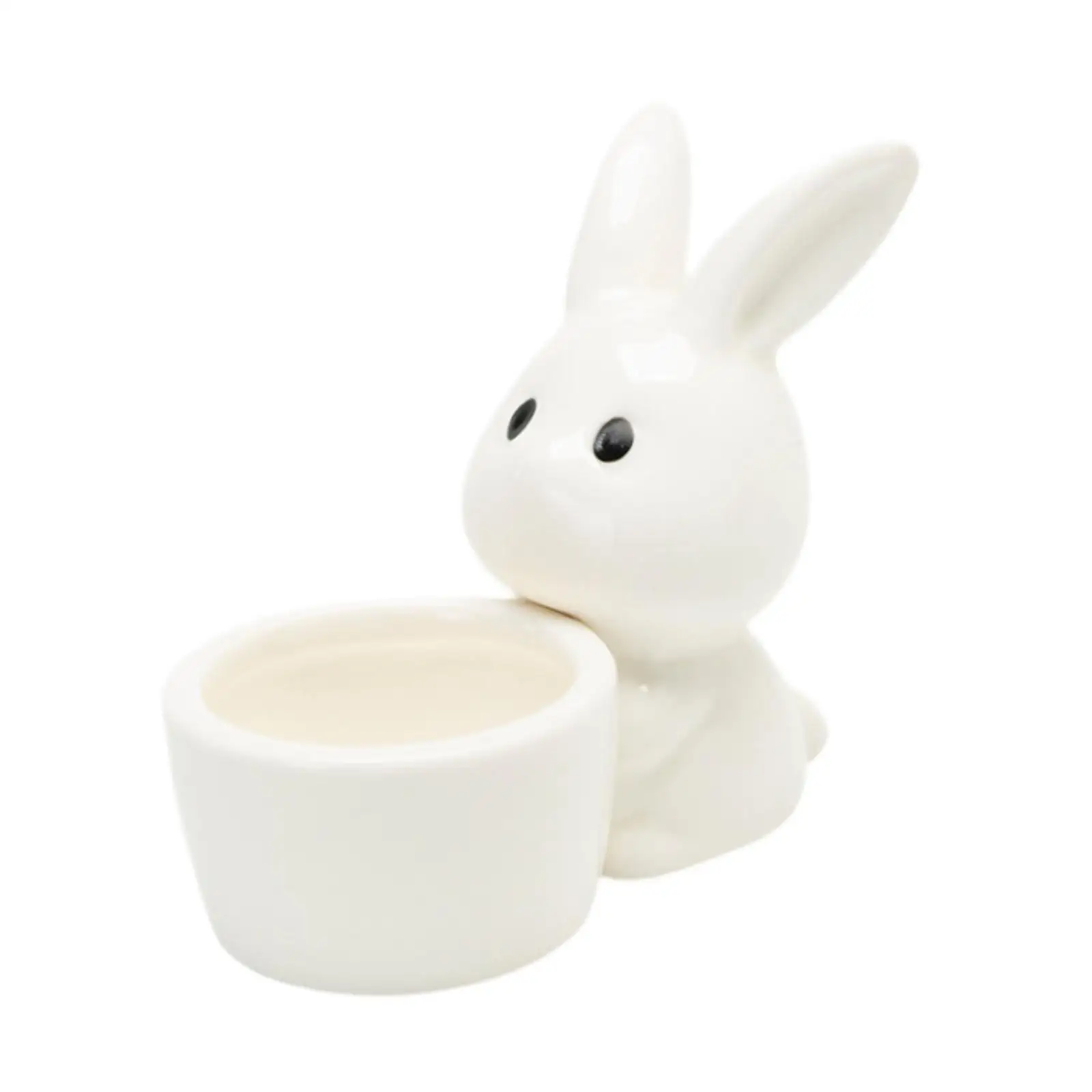 Ceramic Egg Cup Cute Bunny Decor Rabbit Egg Holder for Shelf Gathering Party