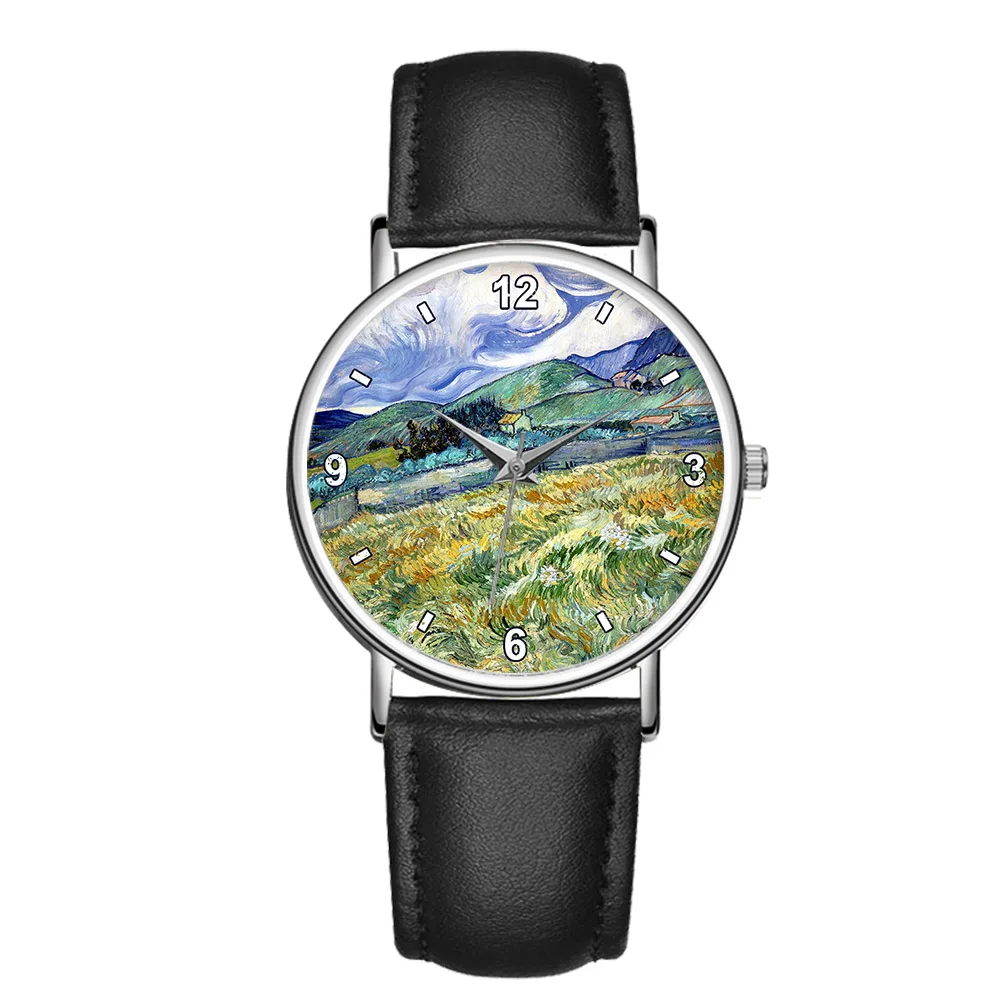 relogio-de-pulso-de-couro-quartz-com-pintura-a-Oleo-de-paisagem-campestre-c-9307