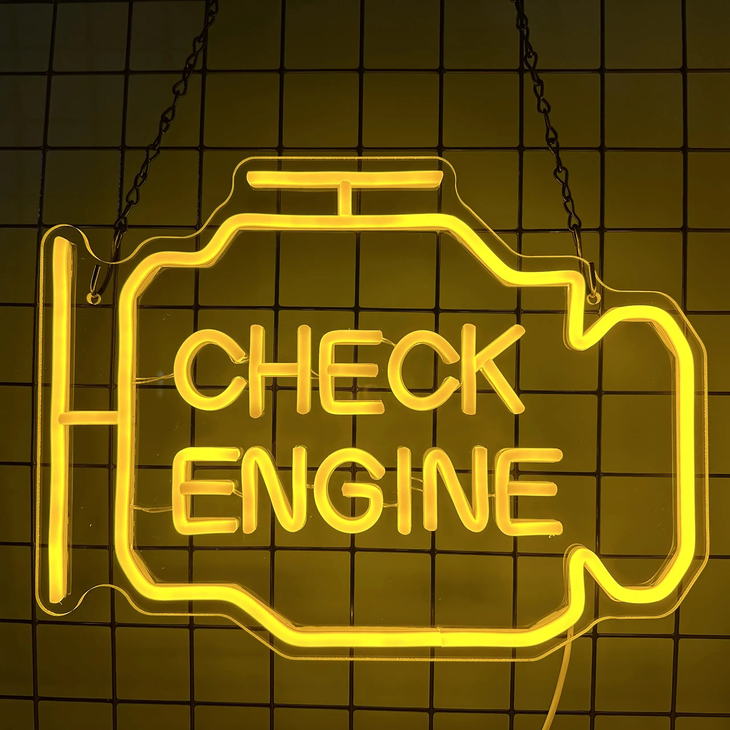 Imagem -05 - Check Engine Neon Sign Led Light Auto Room Garagem Reparação Loja Wall Decor Bar Festa Clube Luminosa Lâmpada Atmosfera Usb Power