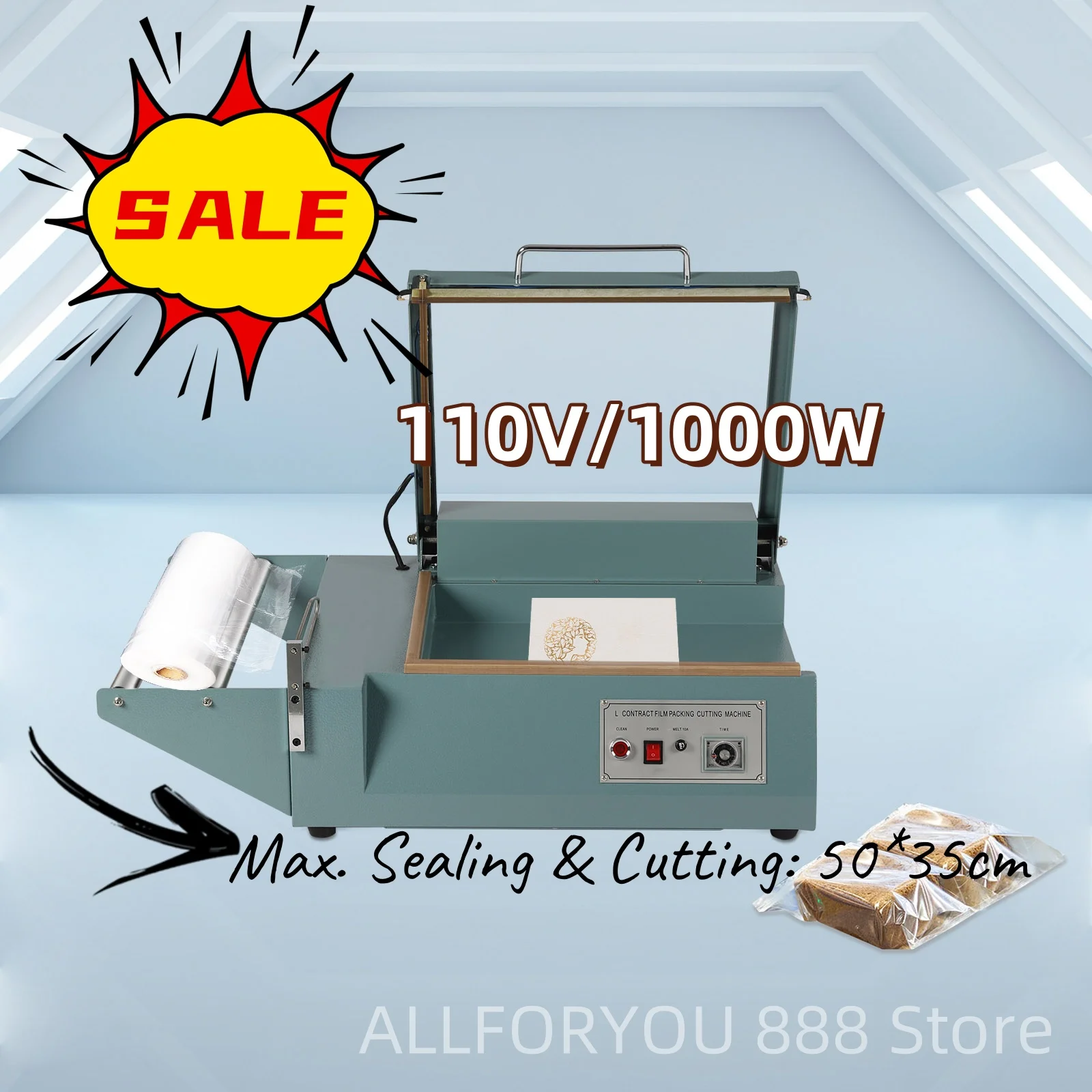 

1KW L-Bar Wrap Sealing Machine Packing Cutting Machine 110V For Households, Retail And Industrial Sealing