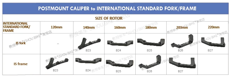 PM/IS MTB Scheibenbremse Mount Adapter 140mm 160mm 180mm 203mm Rotor Mountainbike Gabel Rahmen hinten Bremssattel Konverter Für Shimano – Detail 1