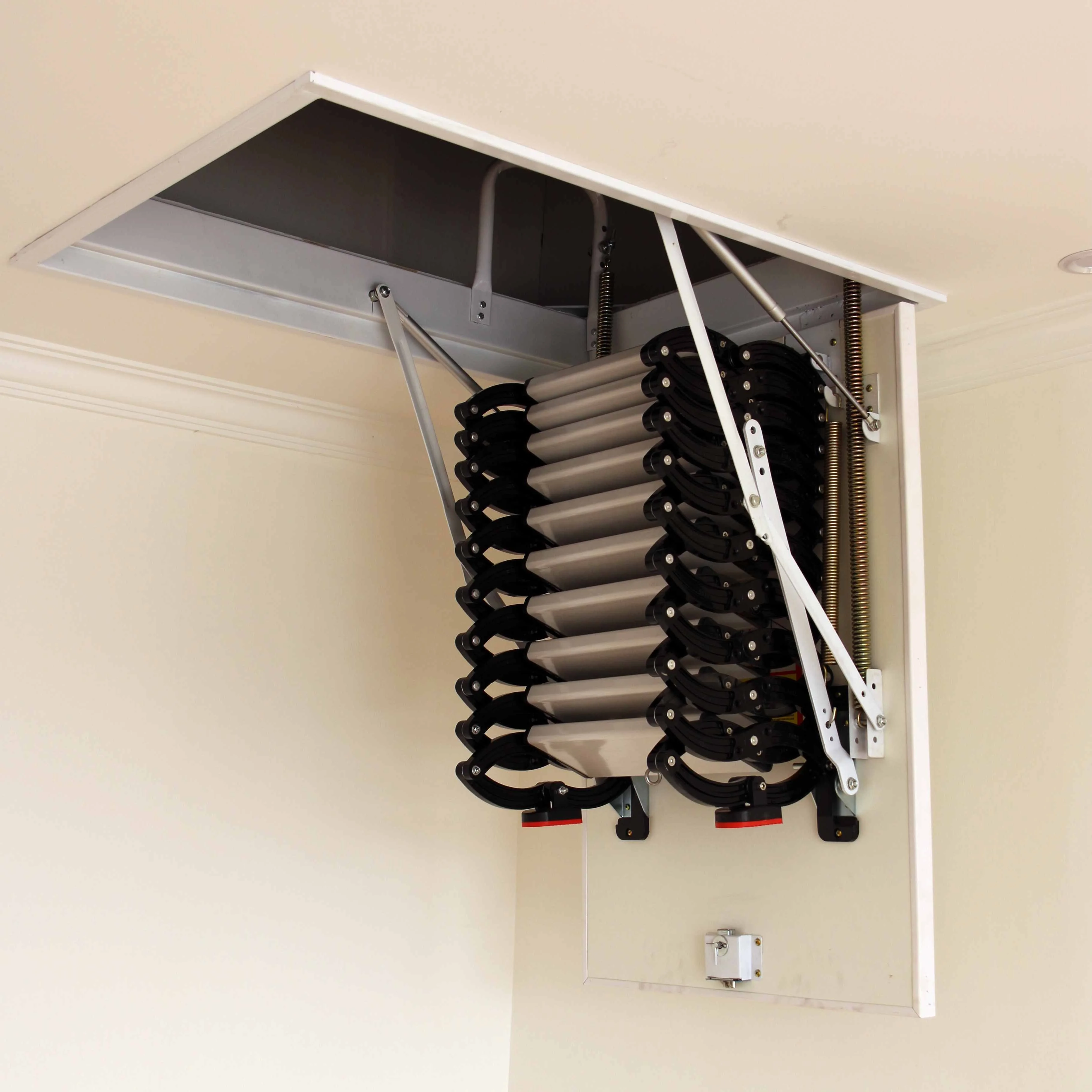 Loft Extension Scissor Ladder Attic Hidden Aluminum Alloy Telescopic Stairs Pull Down Single Step Ladder