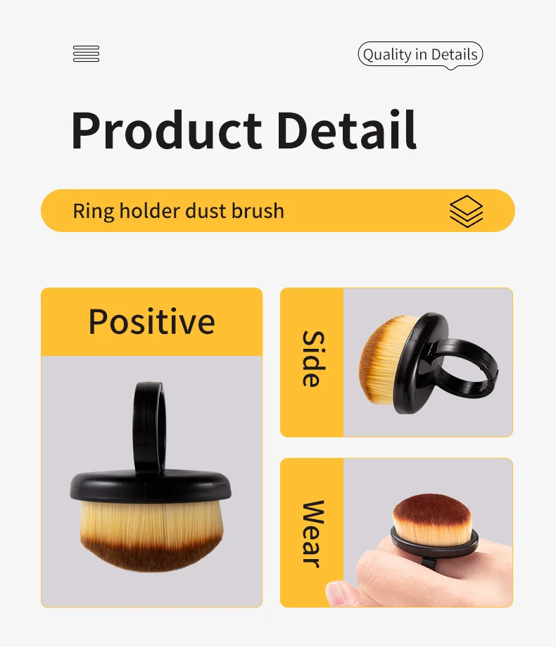 1/10 Stück Maniküre-Staubpinsel mit dichten Borsten, Fingerring-Staubwedel, Nagellack-Pulverreiniger, Nagelkunst-Essential, Salonbedarf – Detail 8