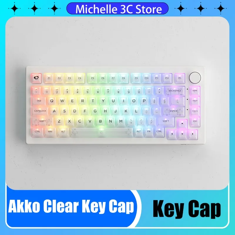 Akko Clear Key Cap 155 Keys Ice ASA Transparent Key Cap Customized DIY Is Suitable for 90% of Mechanical Keyboards on The Market