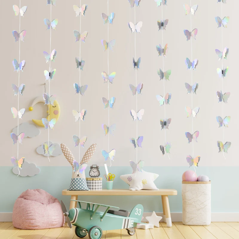3d Schmetterling Papier Banner für Hochzeit Geburtstags feier DIY hängende Girlande Baby party allmählich bunte Vorhang Party Dekor Versorgung – Detail 11