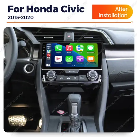 Android14 OS IPS Screen Car Radio Wireless Car Play Android Auto For Honda Civic 10 FC FK 2015 - 2020 Multimedia Player GPS DSP