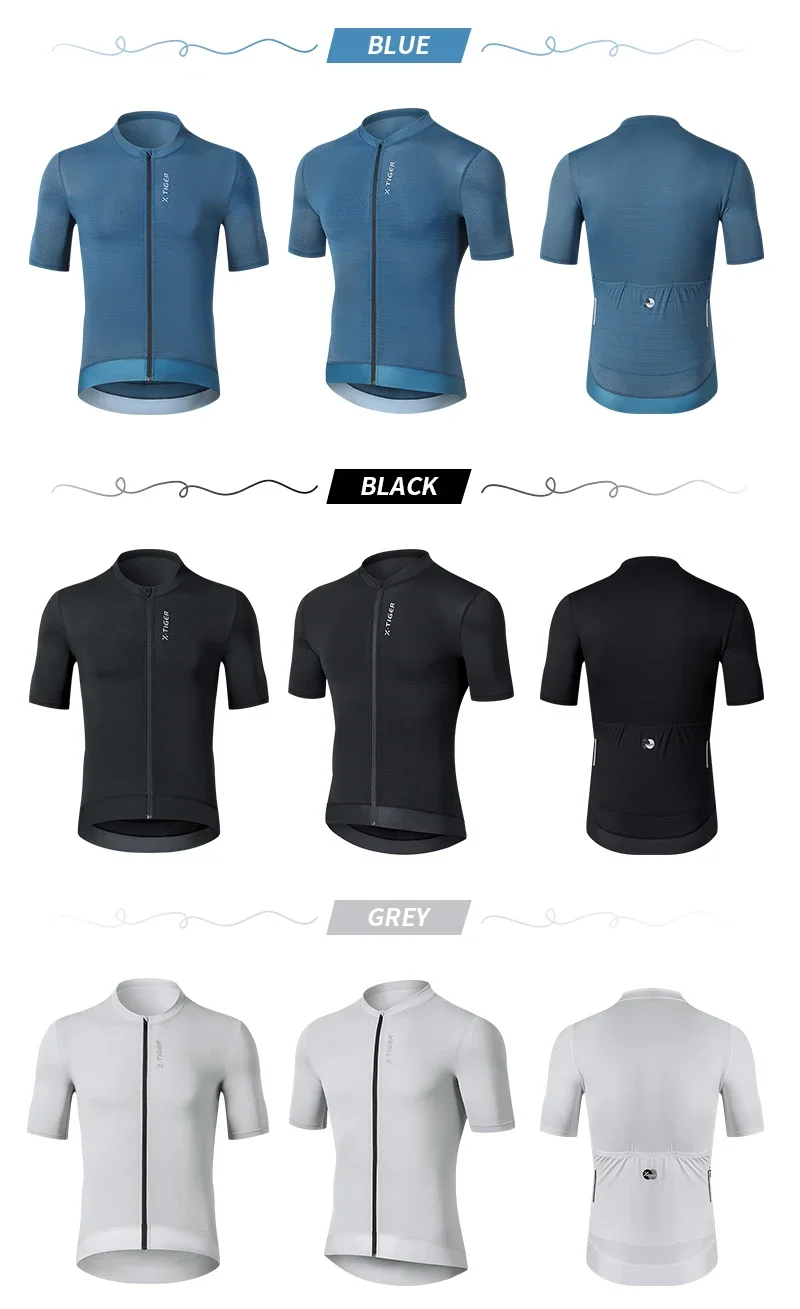 X-TIGER Sommer-Radtrikot, atmungsaktives, kurzes Sportshirt, schmal geschnittenes Profi-Radtrikot, Rennsport-Oberteil, Freizeitbekleidung, Radtrikot – Detail 1