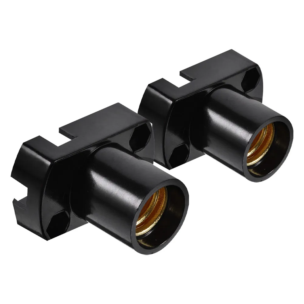 

2Pcs Lamp Holders Surface Mount Narrow Wall Black Rectangular Screw in Replacement Lamp Socket for Indoor Outdoor Lighting
