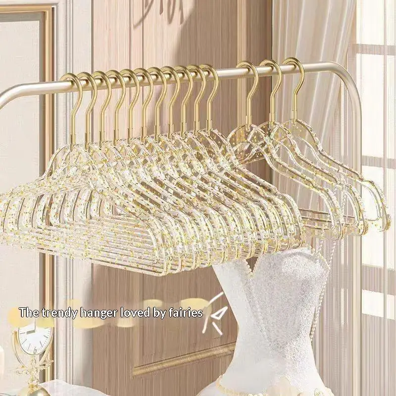 10Pcs Non Slip Clothes Hangers Non Marking Gentle on Fabric Hangers for Girls Casual & Dress Outfits Storage