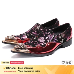 mens classic shoes spiked loafers black red wedding gold toe dress shoes brogue flats slip on shoe lasts