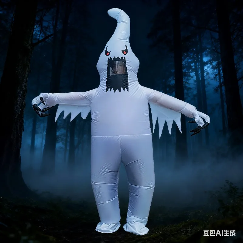 

Horror White Ghost Inflatable Costume Ghost Inflatable One-piece Character Play Party Novelty Dress Up Character Props