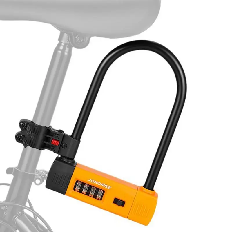 

Bike U-Lock Combo Anti-Theft Foldable Cycling Lock With 4 Digit Resettable Combination For Bicycle Motorcycle Safty Protection