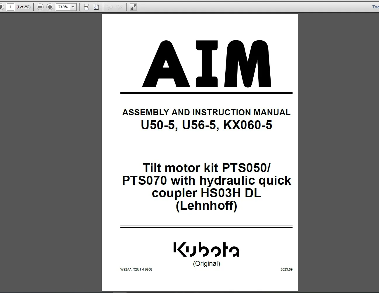 EPC-SOFTWARE Kubota Construction Full PDF Manual SET 2024 (English Language) 20GB