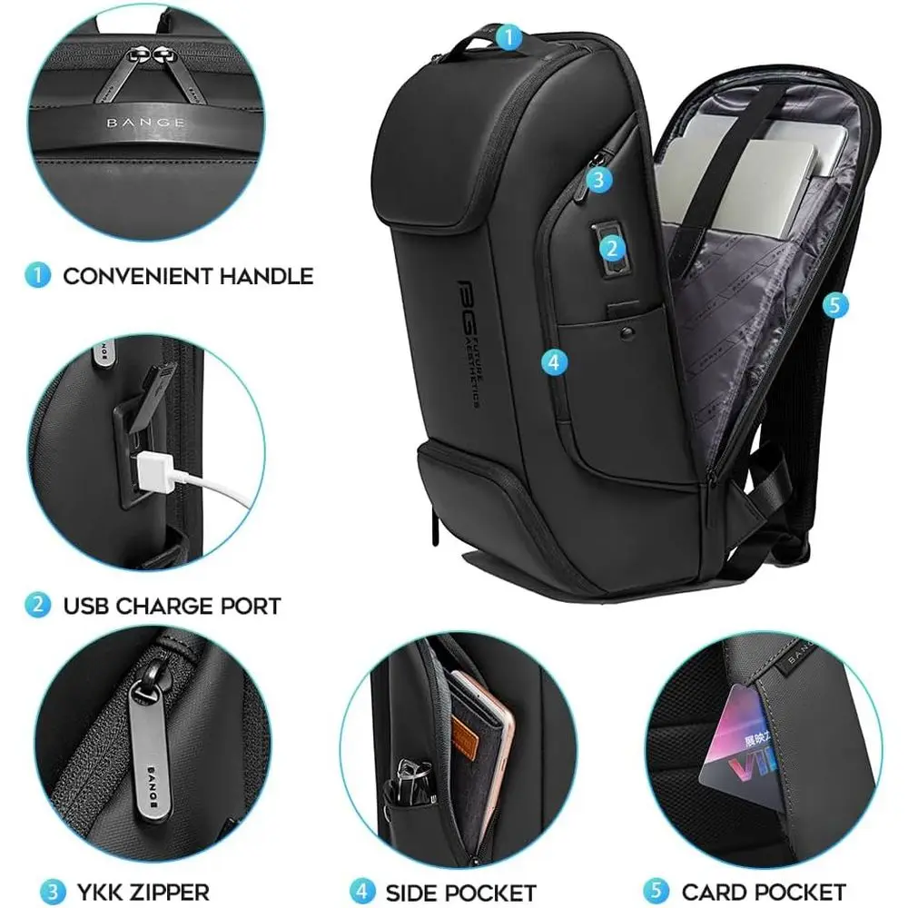 BusinLaptop Smart-Rucksack für 15,6-Zoll-Laptops, Pendler-Rucksack, Handgepäck für Männer und Frauen