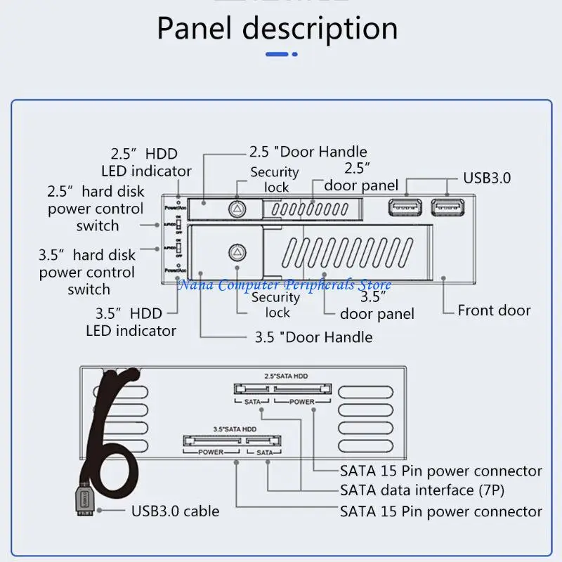 F68C for 2.5/3.5Inch Internal HDD SSD Case Box Dual USB Optical Drive Mobile Rack