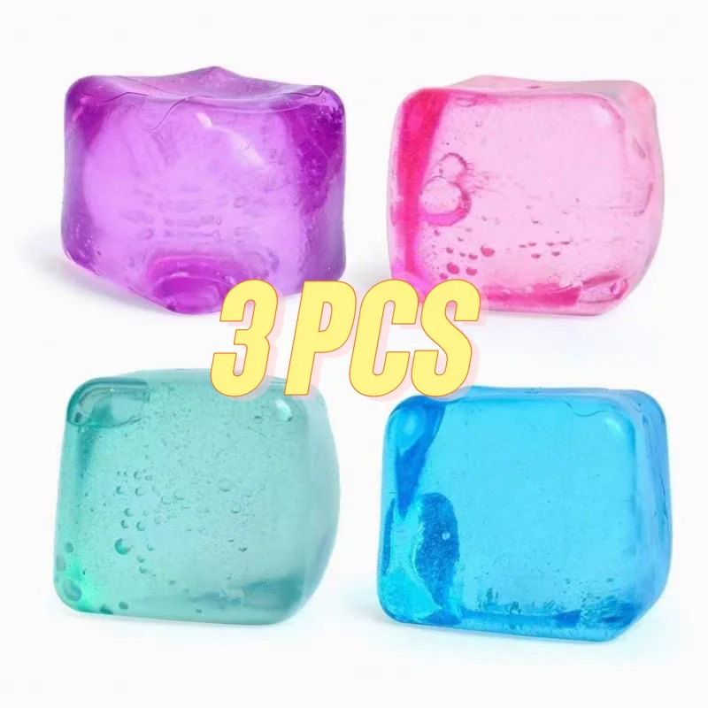Lot de 3 boules anti-Stress Squishy, 3 couleurs aléatoires, pour adultes et enfants, jouet sensoriel pour votre meilleur doux et froid, glace Cu