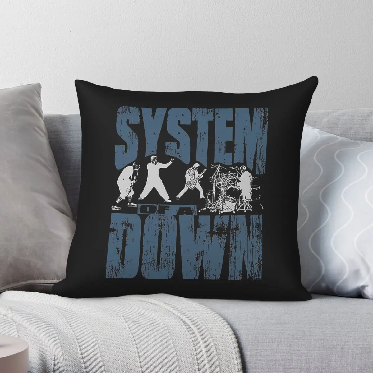 System Of A Down Band Square Pillowcase Polyester Linen Velvet Creative Decorative Throw Pillow Case Home Cushion Cover 45x45