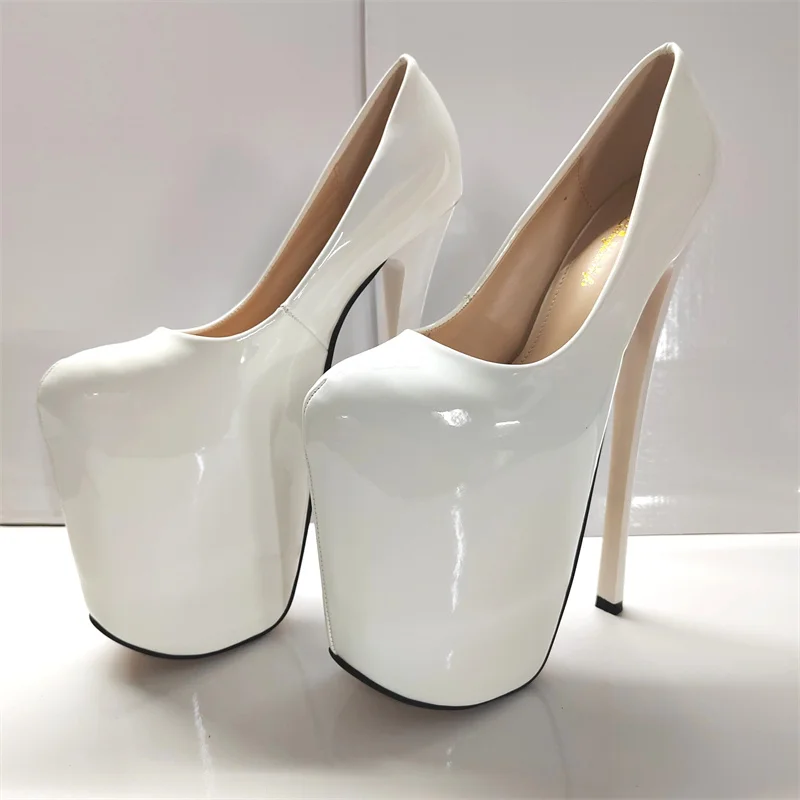 Zapatos de tacón fino de 22cm para mujer, tacones altos de Metal, tacones de aguja de talla grande, 2024