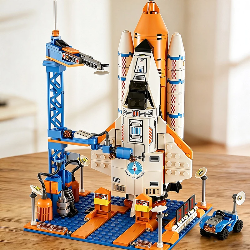 Aviation Manned Rocket Building Blocks Space Aerospace Station Model City Construction Bricks Toys for Children Holiday Gift - view 3