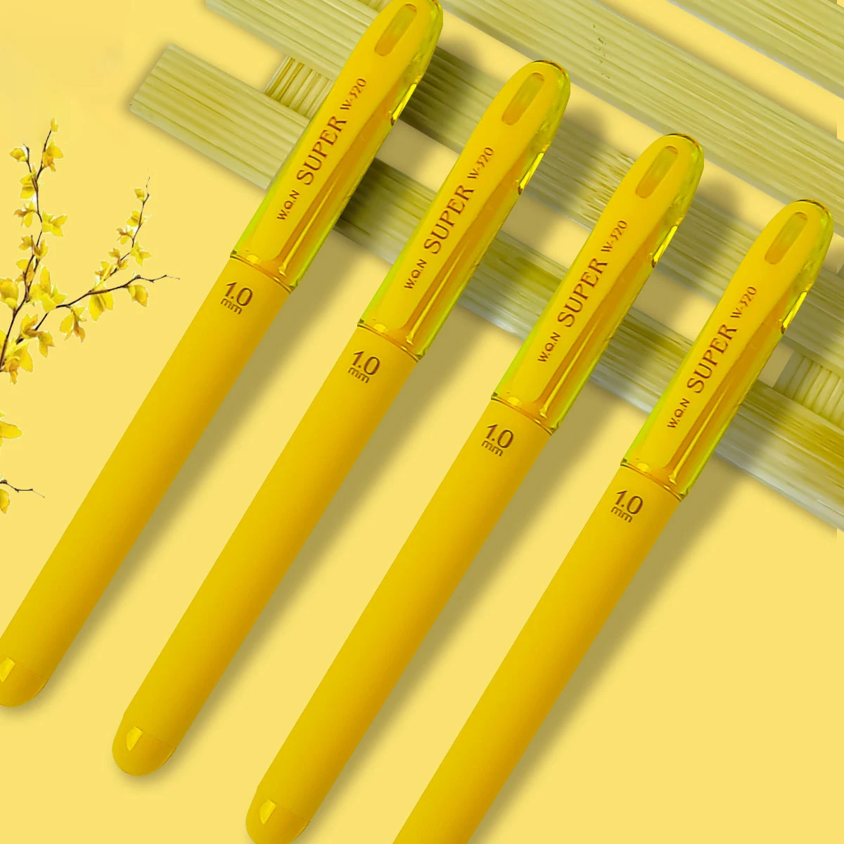 3/6/12pcs Yellow gel pens 1.00mm smooth writing large capacity fill school and office supplies for back-to-school season