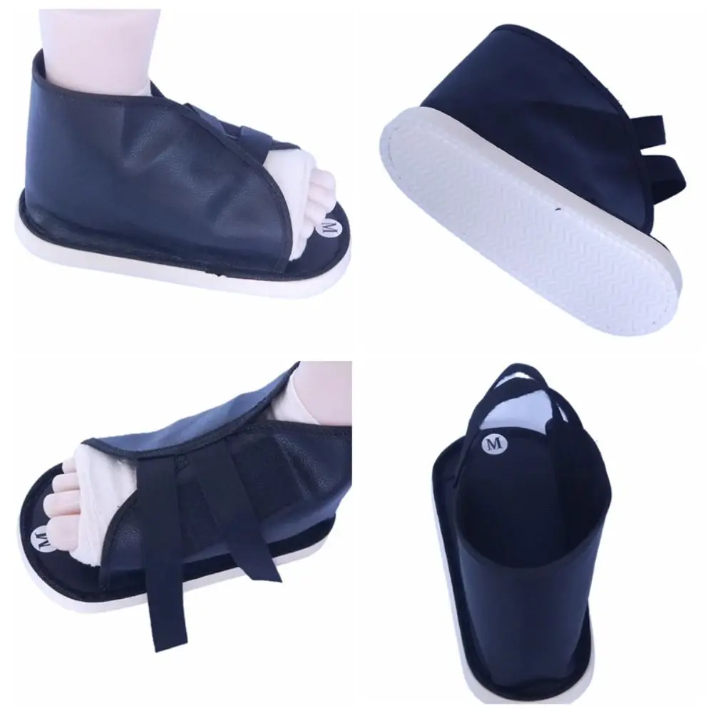 Prevent Slip Walking Cast Shoe Shock Absorbing Faux Leather Post Operative Shoe Foot Protection Adjustable Plaster Shoe