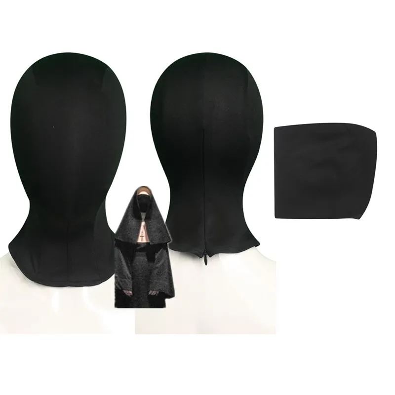 Masque de Cosplay de Nonne pour Adulte et Femme, Accessoire de Costume Noir Fantaisie, Équipement de Sauna, de Barrage, Habillage de ix