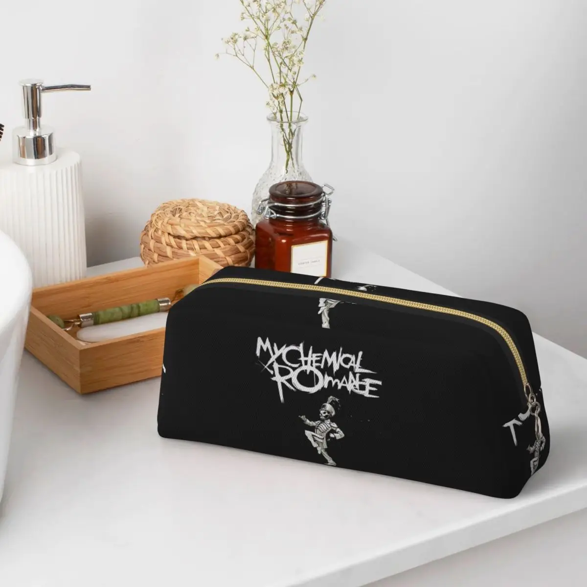 Rock MCR My Chemical Romance Pencil Cases for Students Gifts Pen Box Pencil Bag Pencil Pouch Storage Stationery Supplies