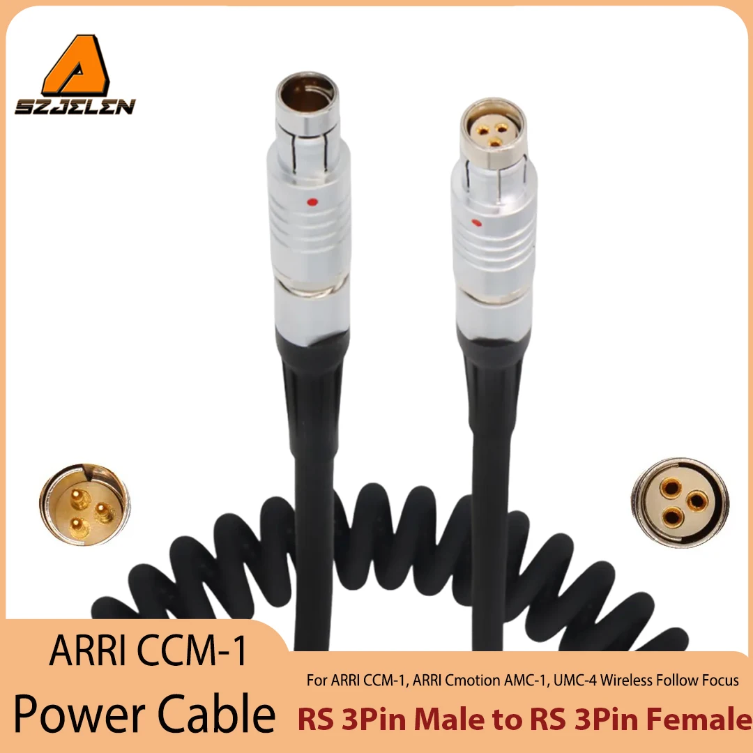 RS 3Pin Male to Female Power Cable For ARRI CCM-1, ARRI Cmotion AMC-1, UMC-4 Wireless Follow Focus