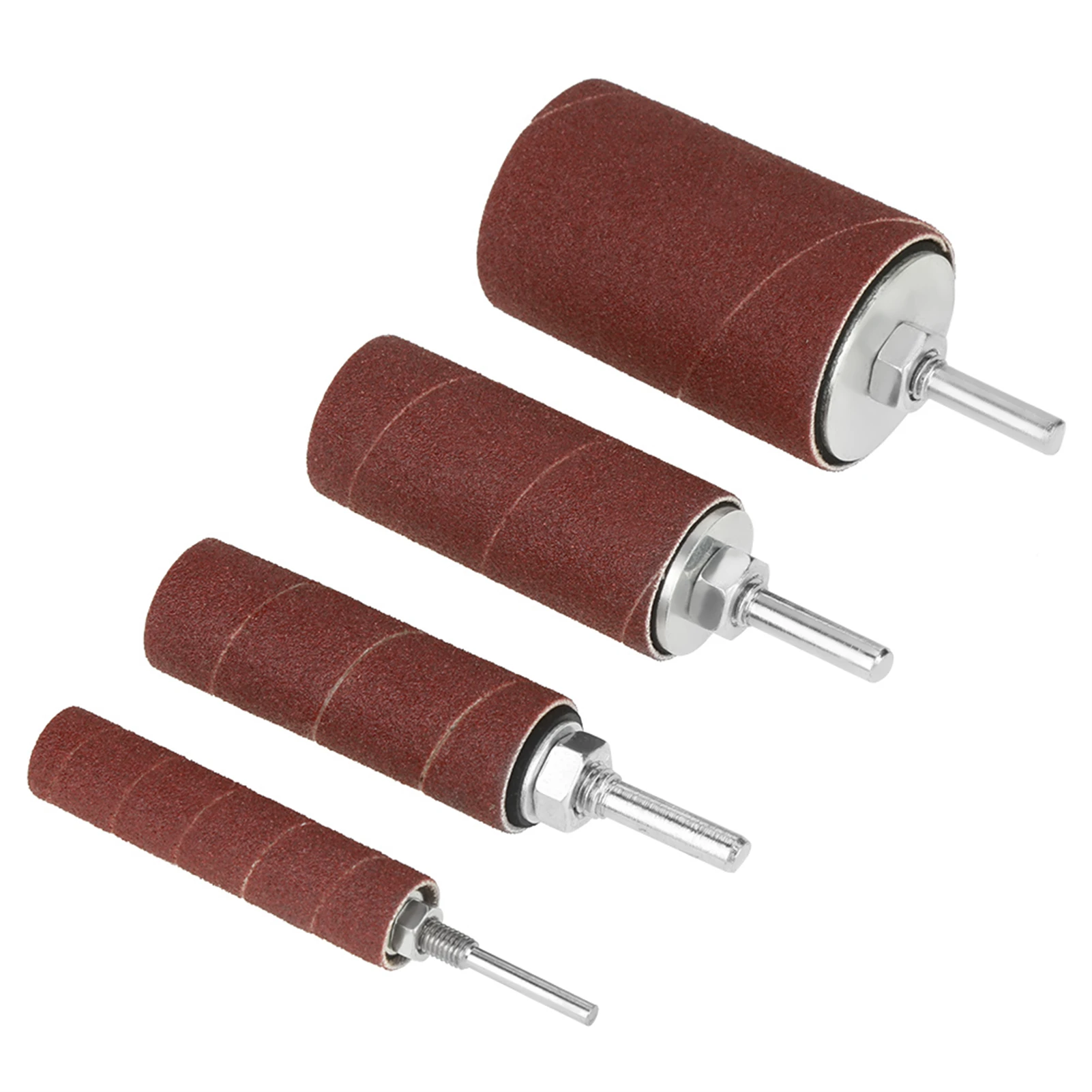 Abrasive Sanding Band Set Mandrel Included Plastic Storage Case Abrasive Sanding Sleeves Spiral Slit Assorted Sizes