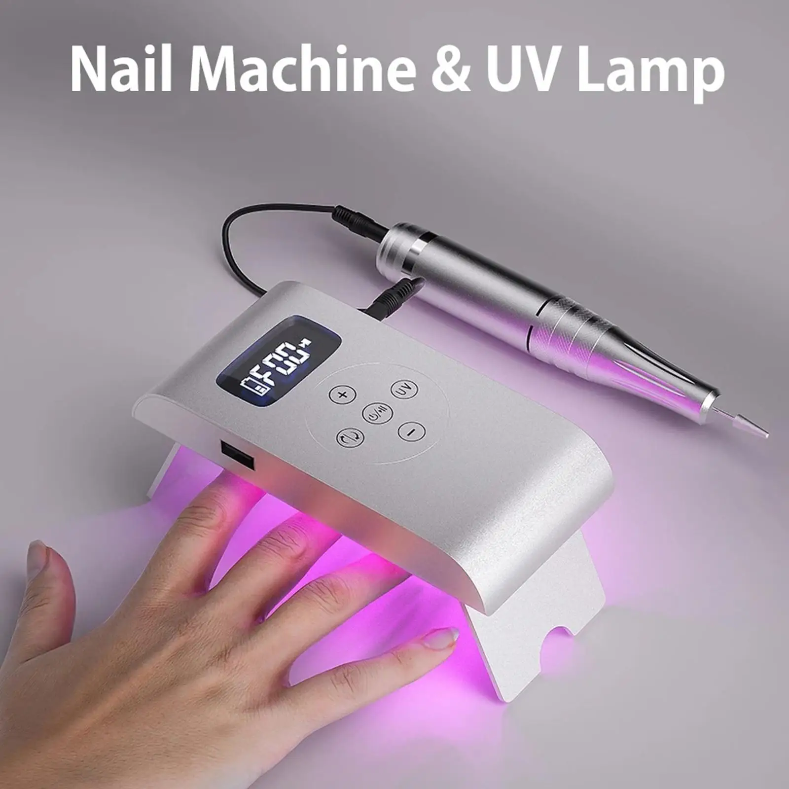 3 in 1 Nail Drill Machine 35000 RPM Wireless Rechargeable Manicure Machine for Polisher Pedicure Electric Drill With Nail Dryer