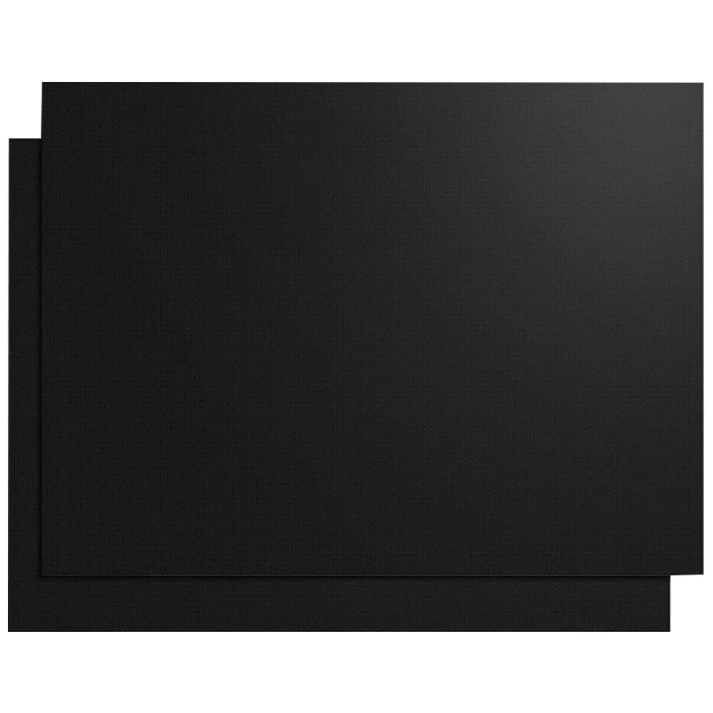 

2 Pcs Barbecue Mat Set Black Grill Oven Liners Baking Pad Accessories Easy to Clean BBQ Kebabs