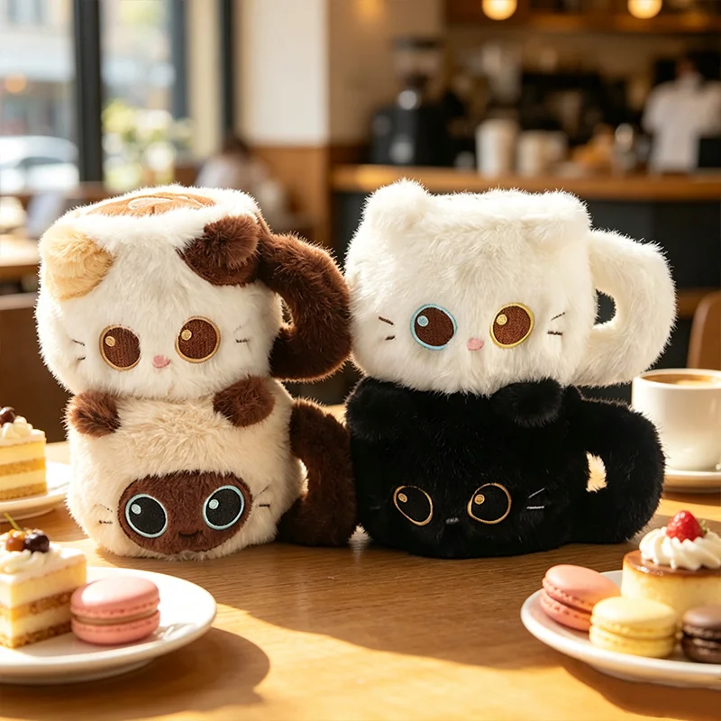 Peluche chat de dessin animé aux grands yeux de 8,5 cm, jouet en peluche doux et amusant, mini chaton, décoration, poupée, cadeau d'anniversaire pour filles et enfants
