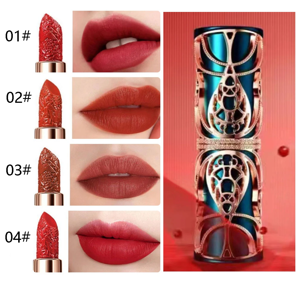 

New Matte Lipstick Waterproof Velvet Lips Stick 4 Colors Sexy Non-stick Cup Lasting Make-up Moisturizing Solid Lipstick Maquiage