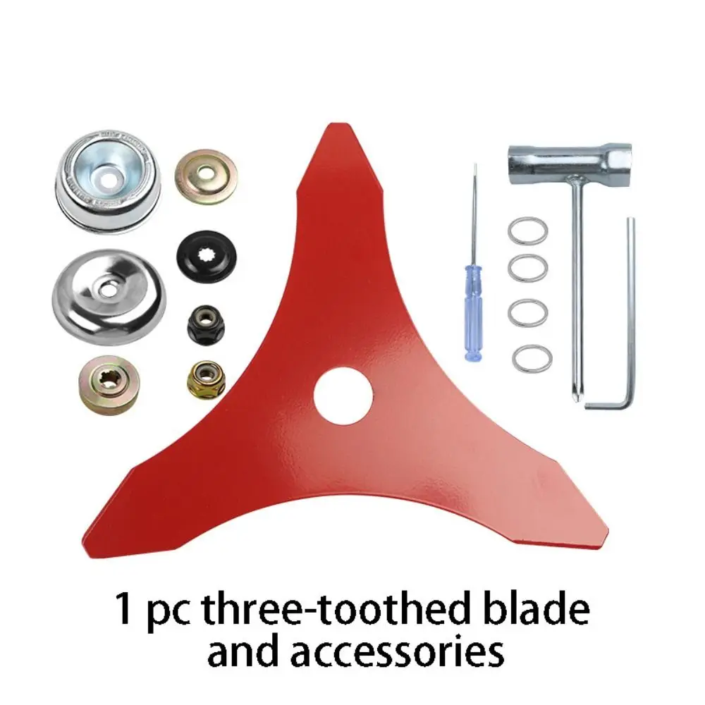 3 Tooth Design Brush Cutter Cutting Plate Manganese Steel Trimmer Cutter Straight Shaft Lawn Mower Cutter Brush Cutting