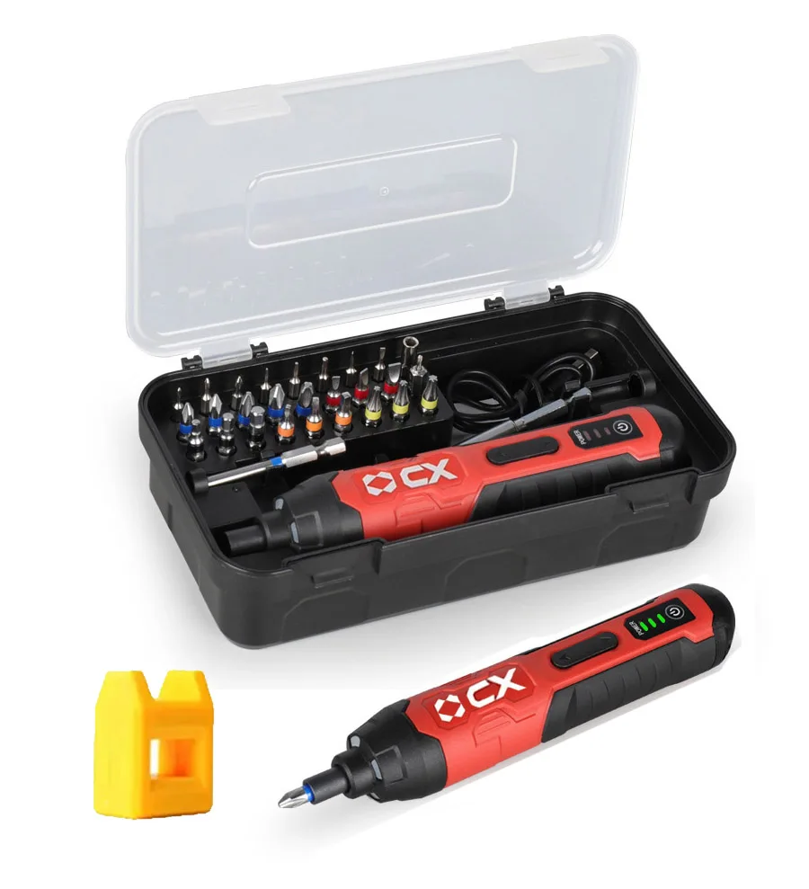 

3-grade Electrical Screwdriver Bits Set Smart Cordless Electric Screw Driver USB Rechargeable Drill Home Tools With Lighting