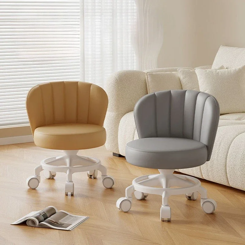 Anti-rollover Cardan Wheel Stool Pulley Low Stool Movable Back Chair Home  Artifact Round Bench Pulley Portable Stool