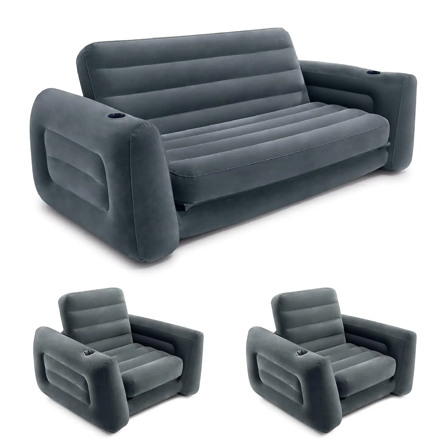 Inflatable Pull-Out Sofa Bed & Lounge Chair Ottoman Set, Customized