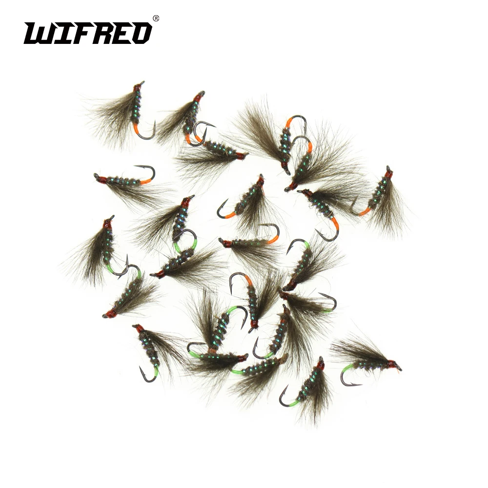 Wifreo 10 Uds gris CDC alado de baja conducción Mayfly Dun moscas secas para trucha Grayling pesca con mosca señuelo Artificial 16 #   Gancho de púas