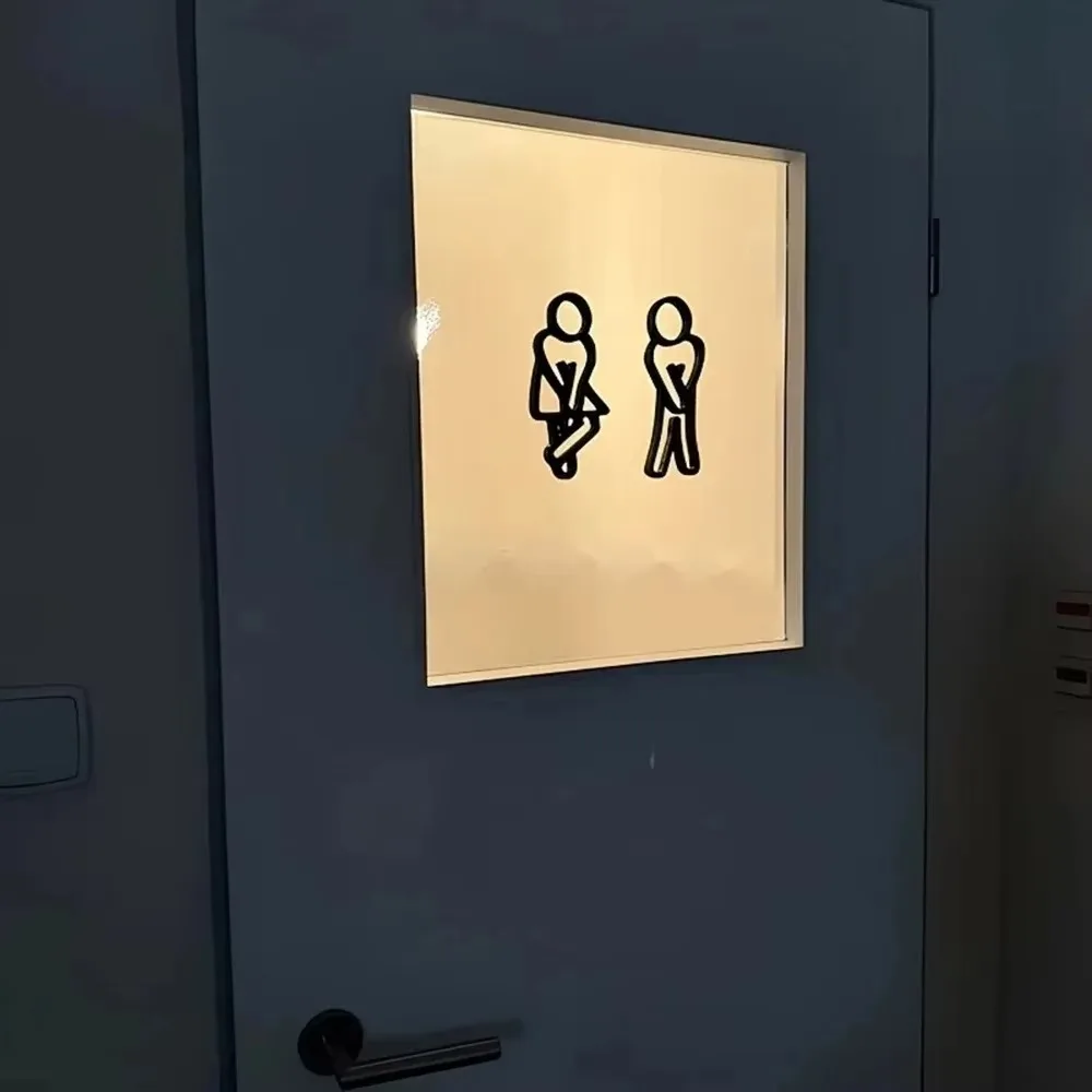 CIFBUY Acrylic Men Women Toilet Sign WC Door Hanging Decor Contour Style Guest Bathroom Restroom Wall Sticker Plaque Signage